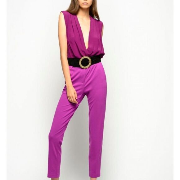 Pinko viscose bodysuit purple blouse , size 2 - Picture 2 of 14
